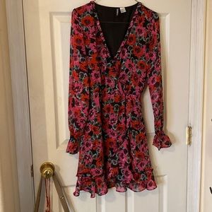 H&M floral long sleeve dress
